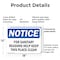 Signmission For Sanitary Reasons Keep This Place Clean, 18 in W x Rectangle, Plastic OS-2PACK-NS-P-1218-L-15725 - alternate 7